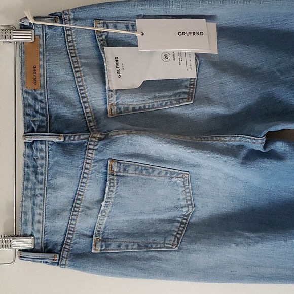 NWT GRLFRND Carla Super High-Rise Bell Jean in Gonna Fly Now sz 28 - Picture 9 of 16